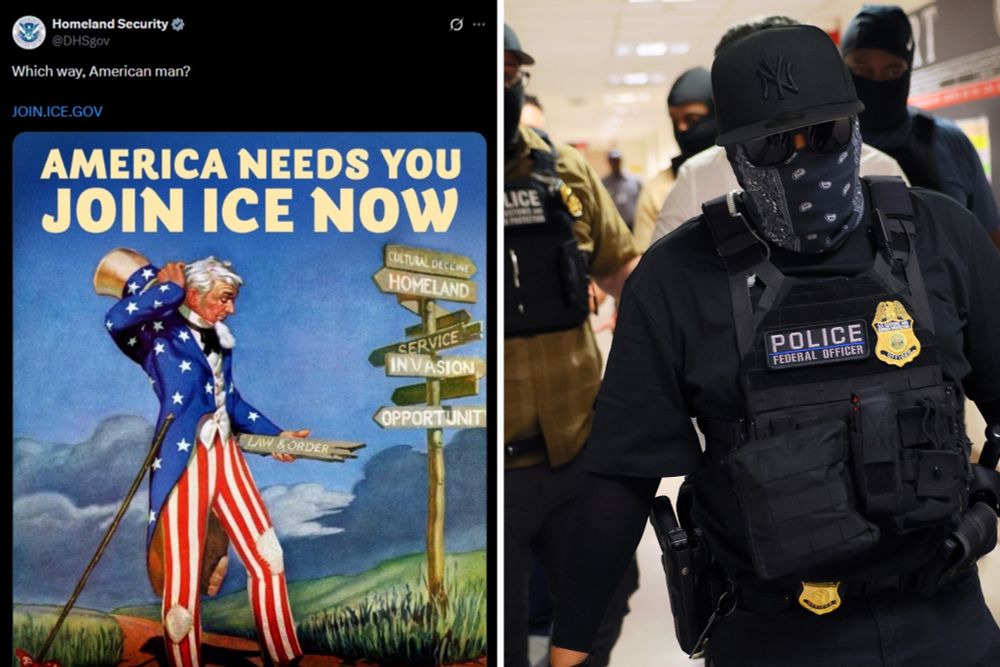 The ICE recruitment post on X appeared to reference the 1978 book of a known white nationalist, whose title has grown into a meme.