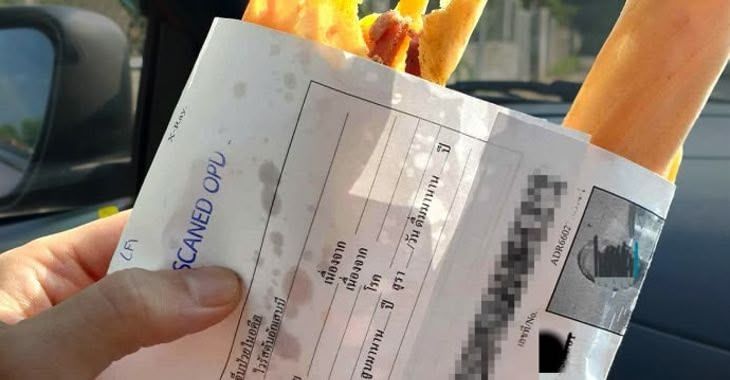 Snack bag made of medical records