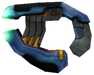 A halo plasma pistol, with a sort of C-shape