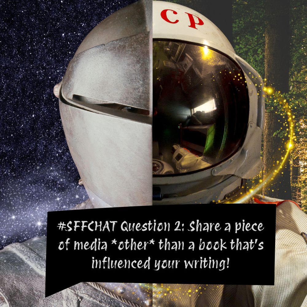 Text same as post. Image shows a bisected face. Half is an kosmonaut, half is a knight. A starry sky is behind the knight and a forest with a gold swirl is behind the kosmonaut. 