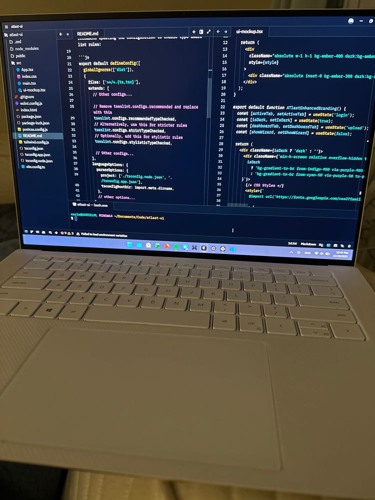 Photo of my computer screen showing off zed editor with my custom theme. Two files are open, a markdown file showing javascript code and a typescript file.