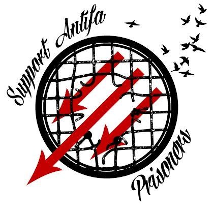 Logo - Support Antifa Prisonners
3 flèches antifascistes brisant un grillage