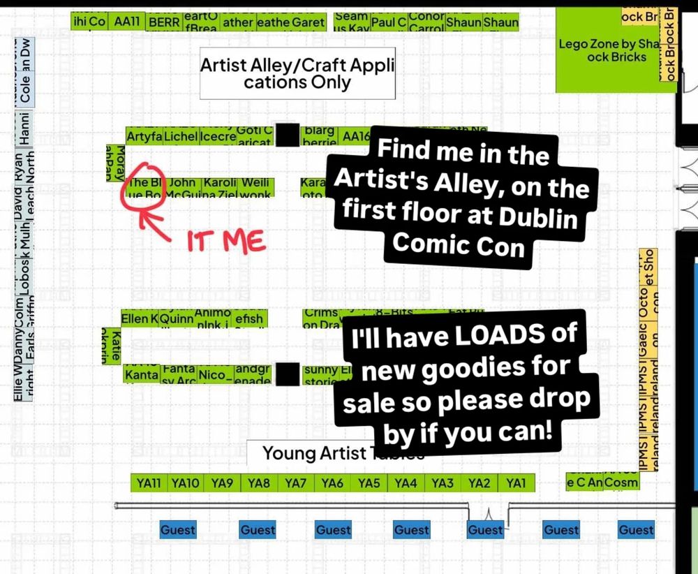 Floodplain of level 1, for the Artist's Alley. I've got a corner table.