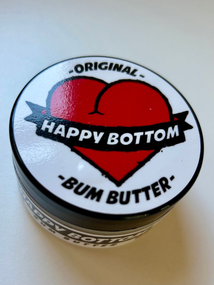A tub of “Original Happy Bottom Bum Butter”