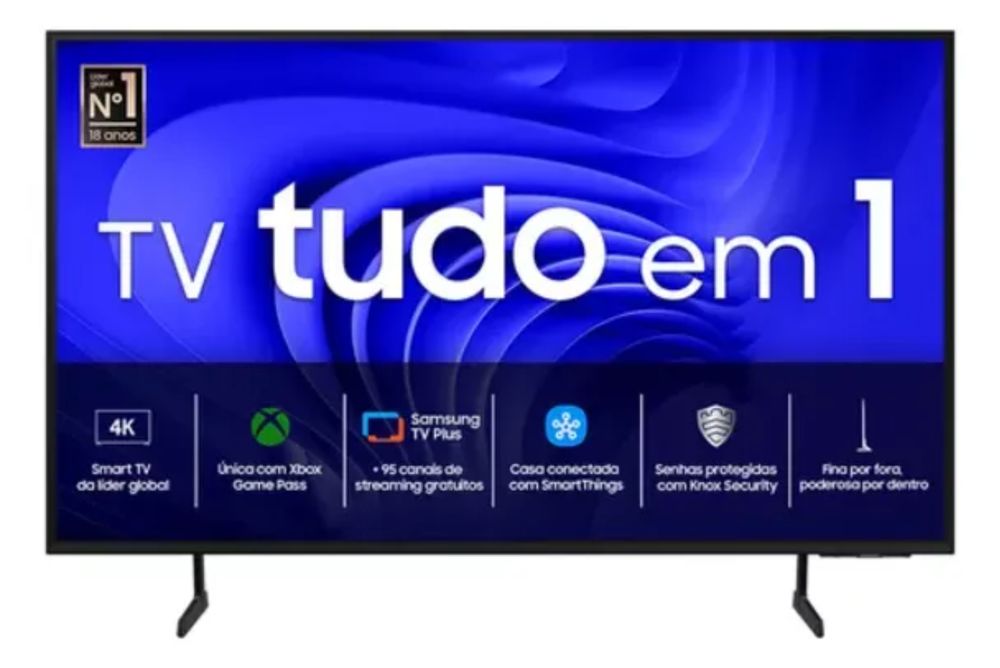 Saindo por R$ 2079: Samsung Smart TV 50" UHD 4K 50DU7700 2024 Processador Crystal 4K Gaming Hub Som em Movimento Virtual AI Energy Mode Controle SolarCell  | Pelando