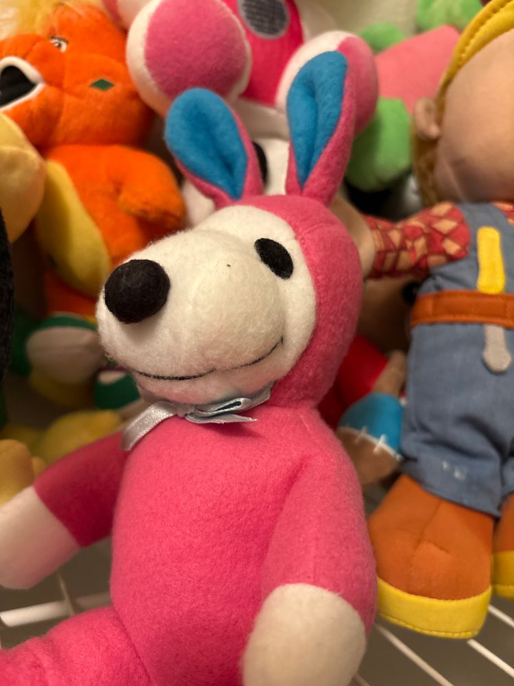 Snoopy in a bunny suit plush