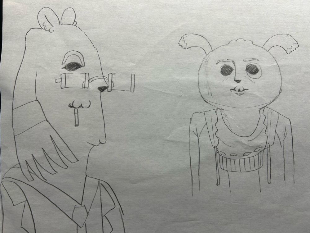 これさっきあげた好きな絵のコピー用紙の裏に描いてて鬱なった