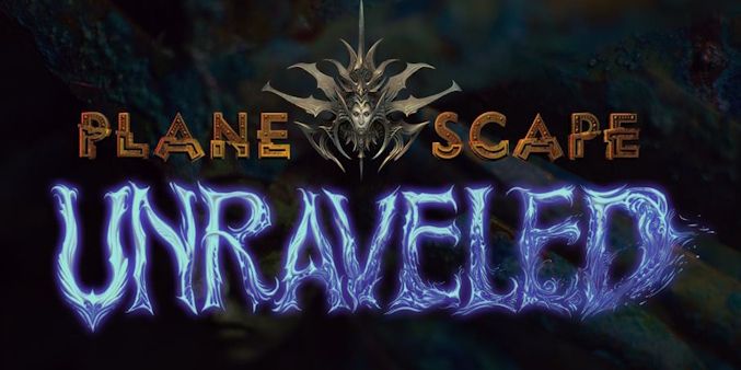 A treatment for a Planescape: Unraveled logo, the proposed sequel to Planescape: Torment which was canceled.