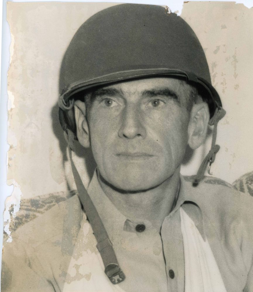 Carlson in helmet near the end of his life.