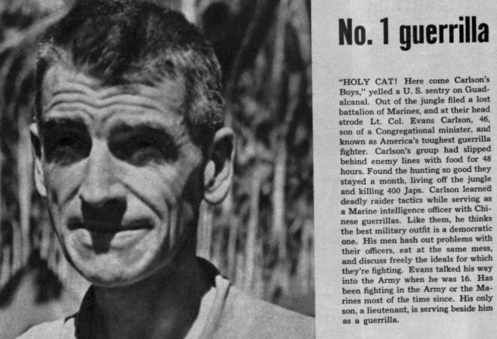 Carlson in a magazine as "Number One Guerrilla"