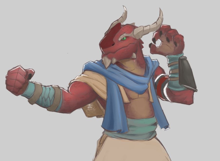 A Dragonborn Monk named Rholasar that I played in a haunted house one-shot. After an amicable solution to; and adoption of, a child-possessed doll, I decided that Rholasar hoards orphans.