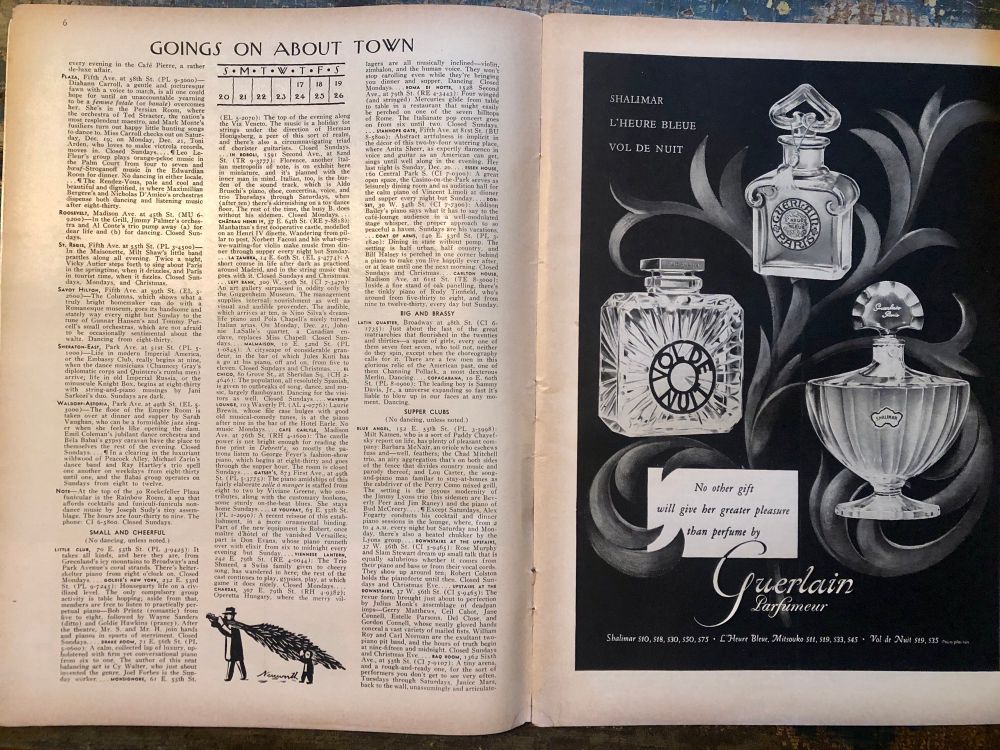 1959 New Yorker listings 