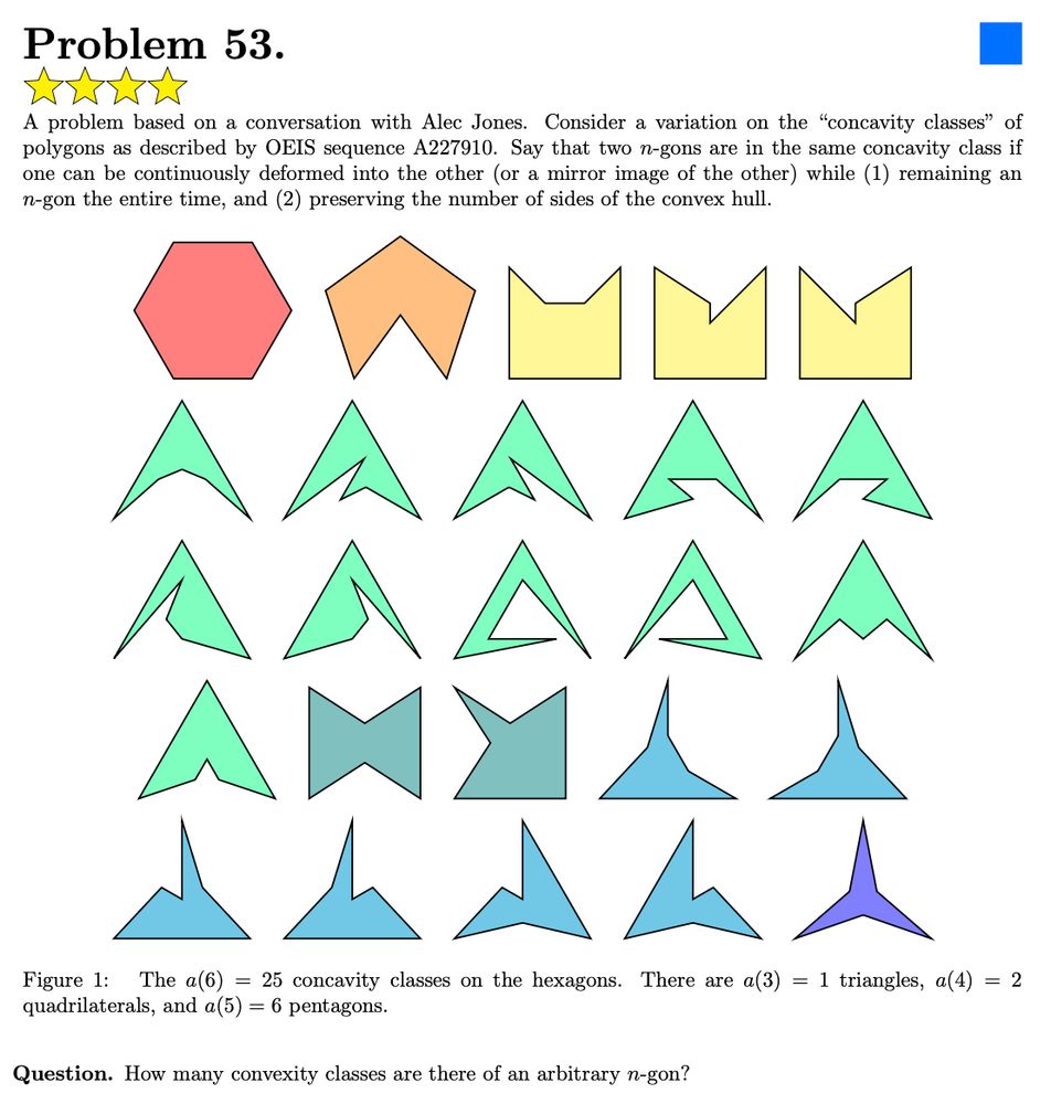 Problem 53, which asks about convexity classes of n-gons.