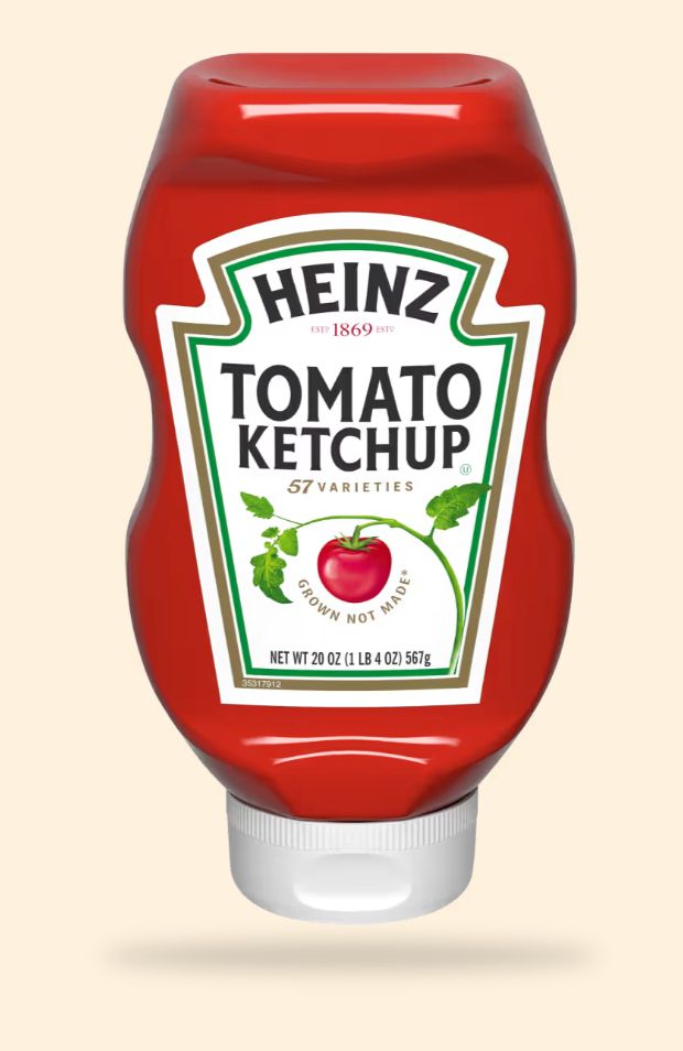 A bottle of Heinz Tomato Ketchup