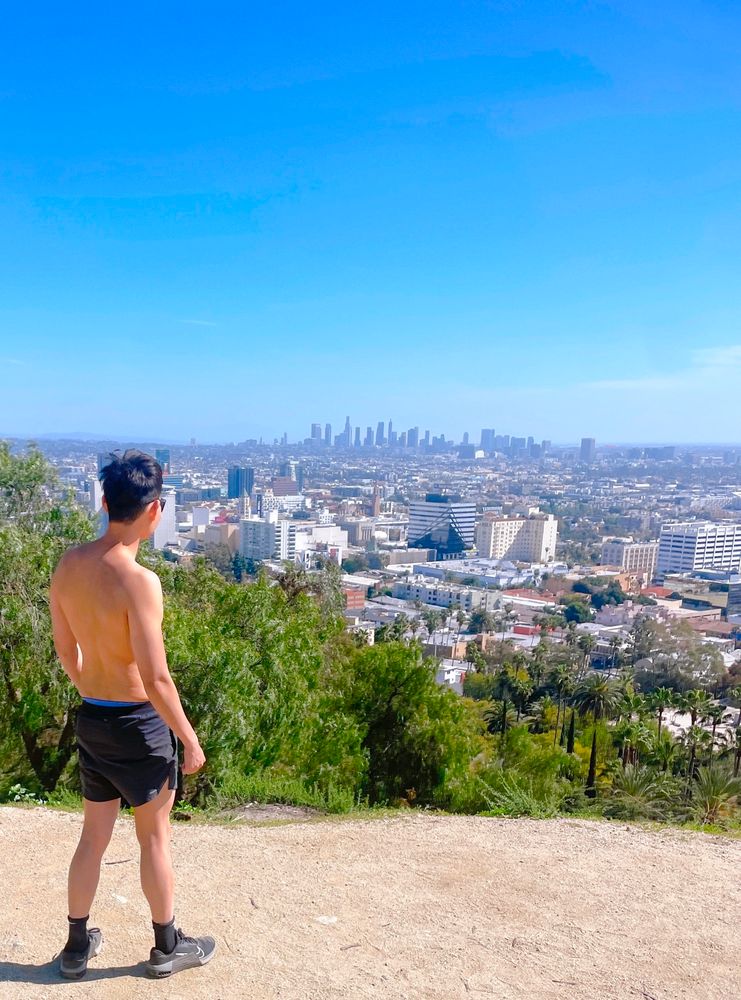 Photo of me looking out into LA city from Runyon Canyon