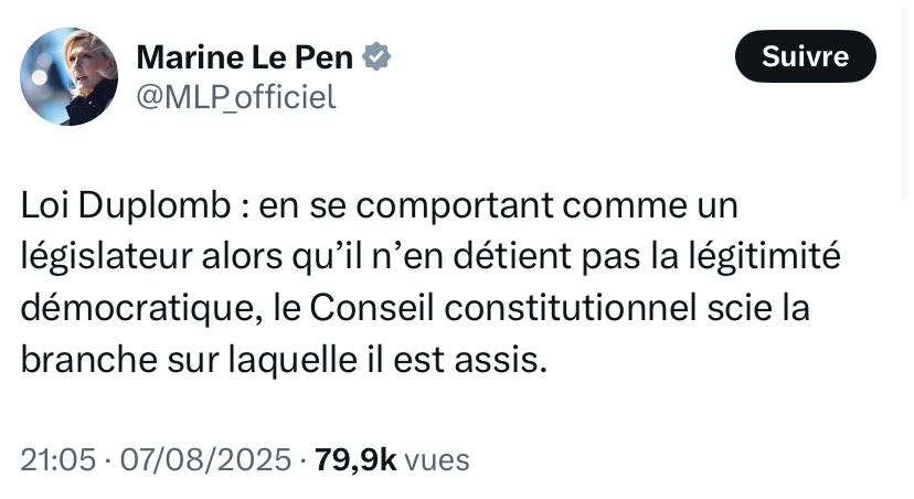 Tweet de Marine le Pen