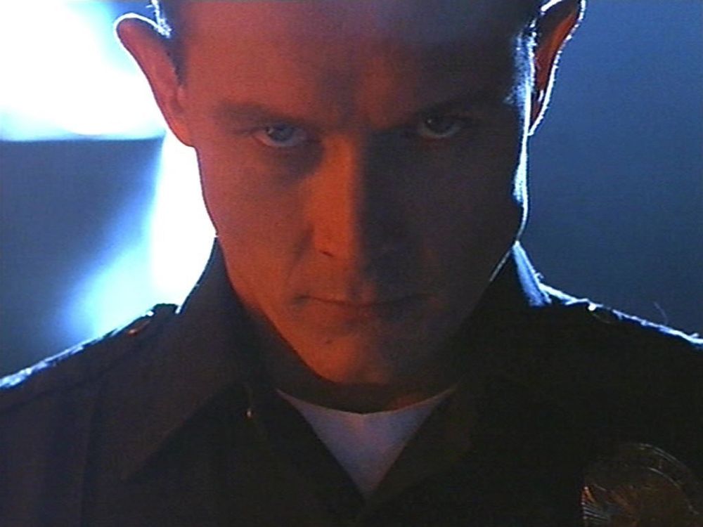 The T1000 from Terminator 2 taking the form of a policeman. 