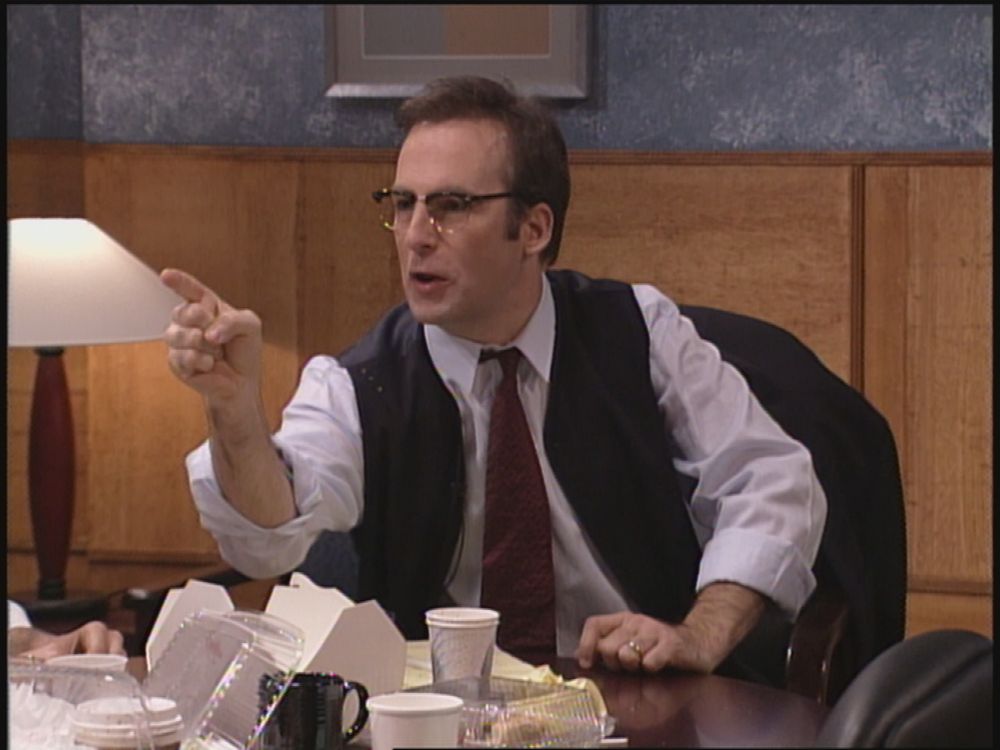Bob Odenkirk in Mr Show skit where he keeps firing and rehiring the employee talking back to him 