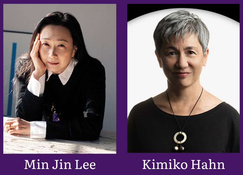 Min Jin Lee (credit: Hae Ran of Channel Yes) and Kimiko Hahn (credit: Beowulf Sheehan)
