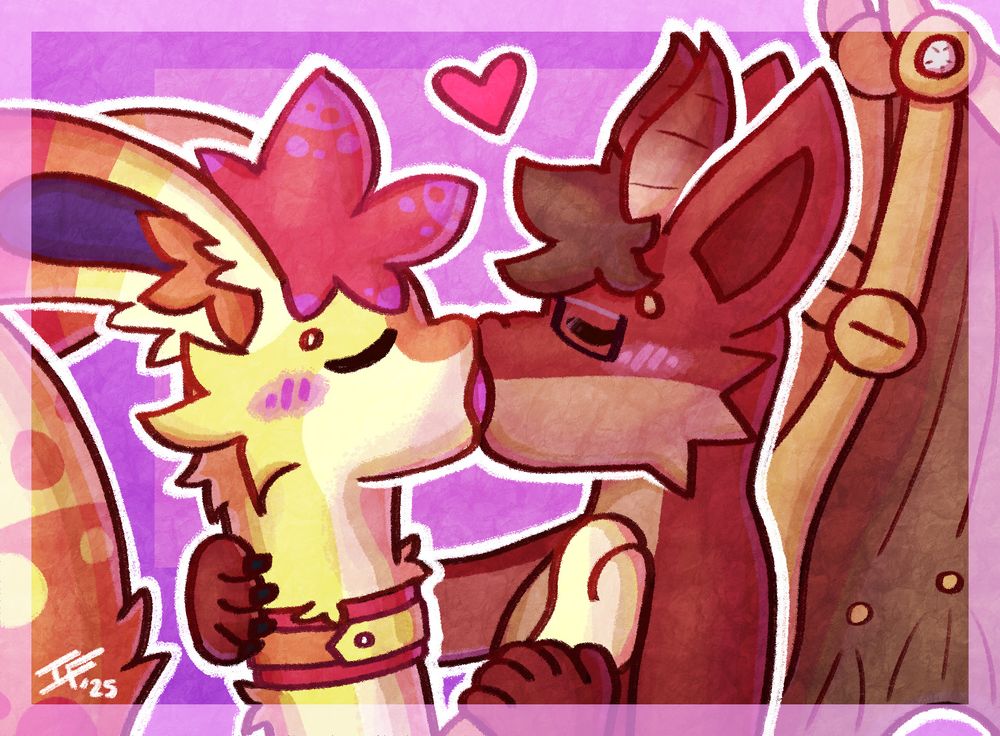 a dragon and amphimorpho kissing