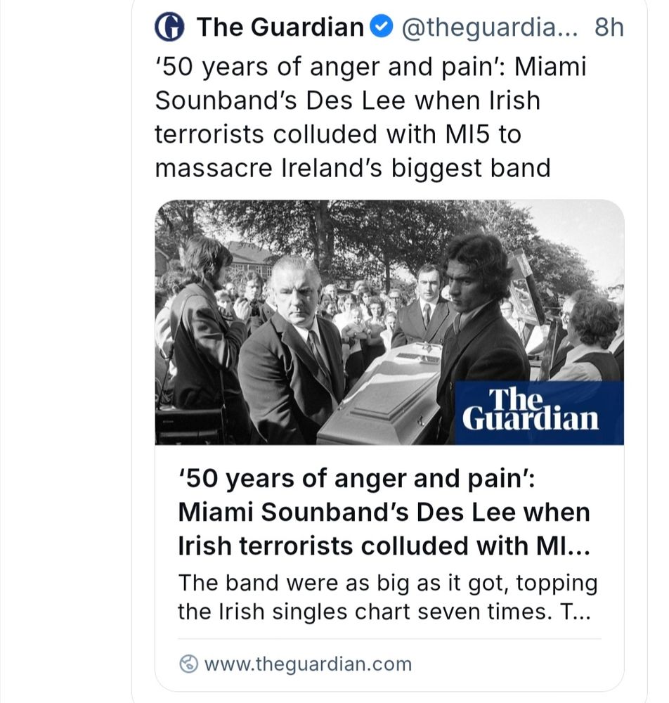 Guardian article with claims that the Miami Showband massacre was carried out by Irish terrorists colluding with MI5.