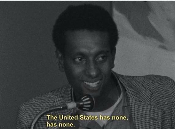 Kwame Ture (Stokely Carmichael) stating “The United States has none, has none.”