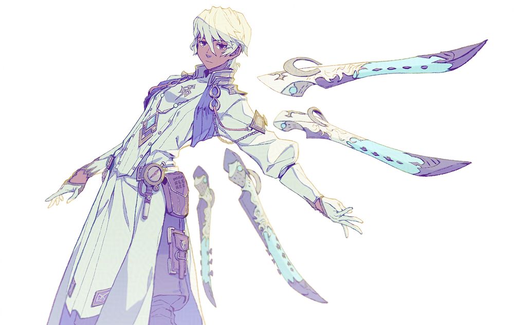 Artwork of my Final Fantasy XIV character in the first Sage artifact gear.