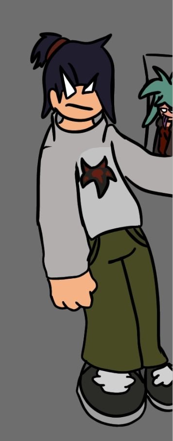 Atlas opens the door to greet the mailman or mailwoman. His "roommate" is visible in the background 