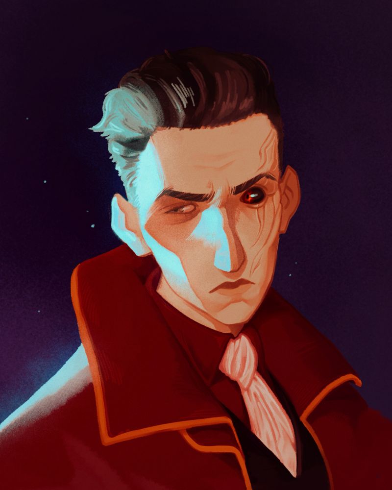 A digital portrait of Silco from Arcane.
