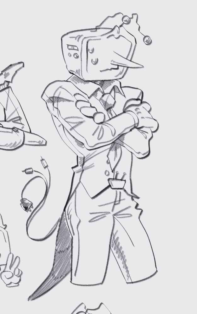A digital sketch of Deltarune’s character Tenna!