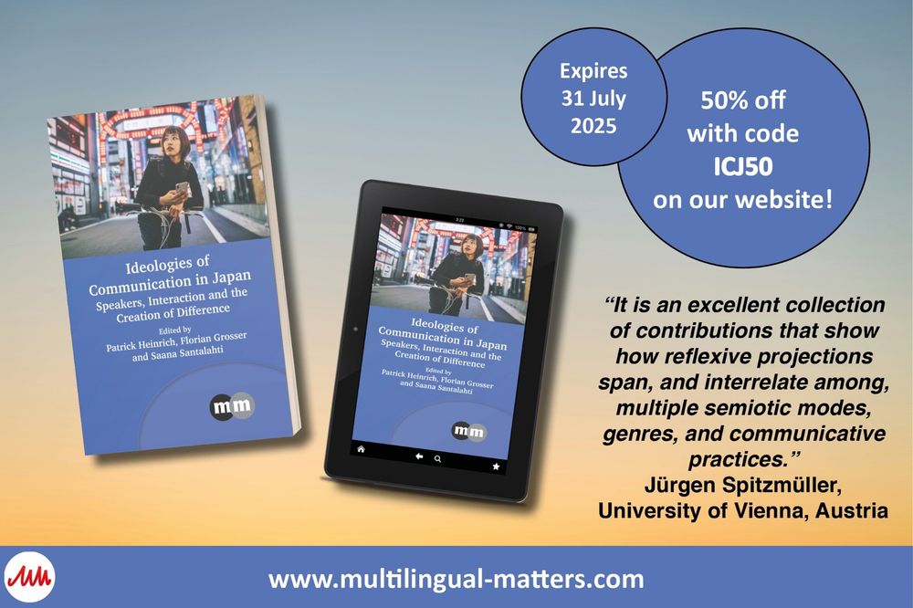 Order the book Ideologies of Communication in Japan from Multilingual Matters for 50% via the code ICJ50 by July 31st