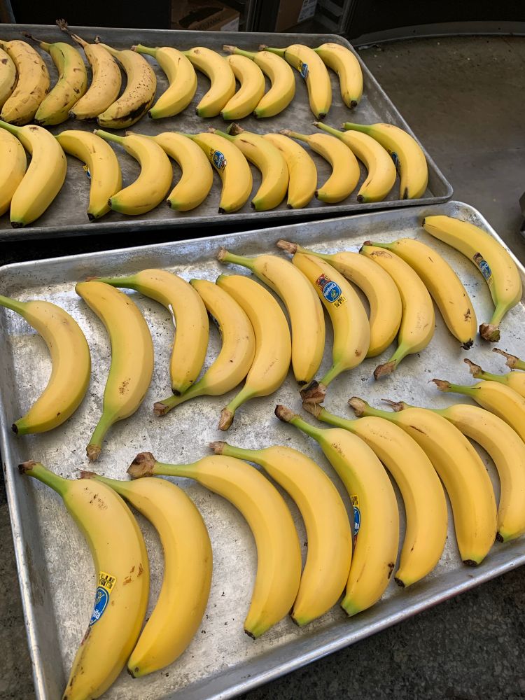 Two trays of bananas