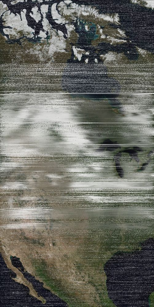 A satellite image of North America.