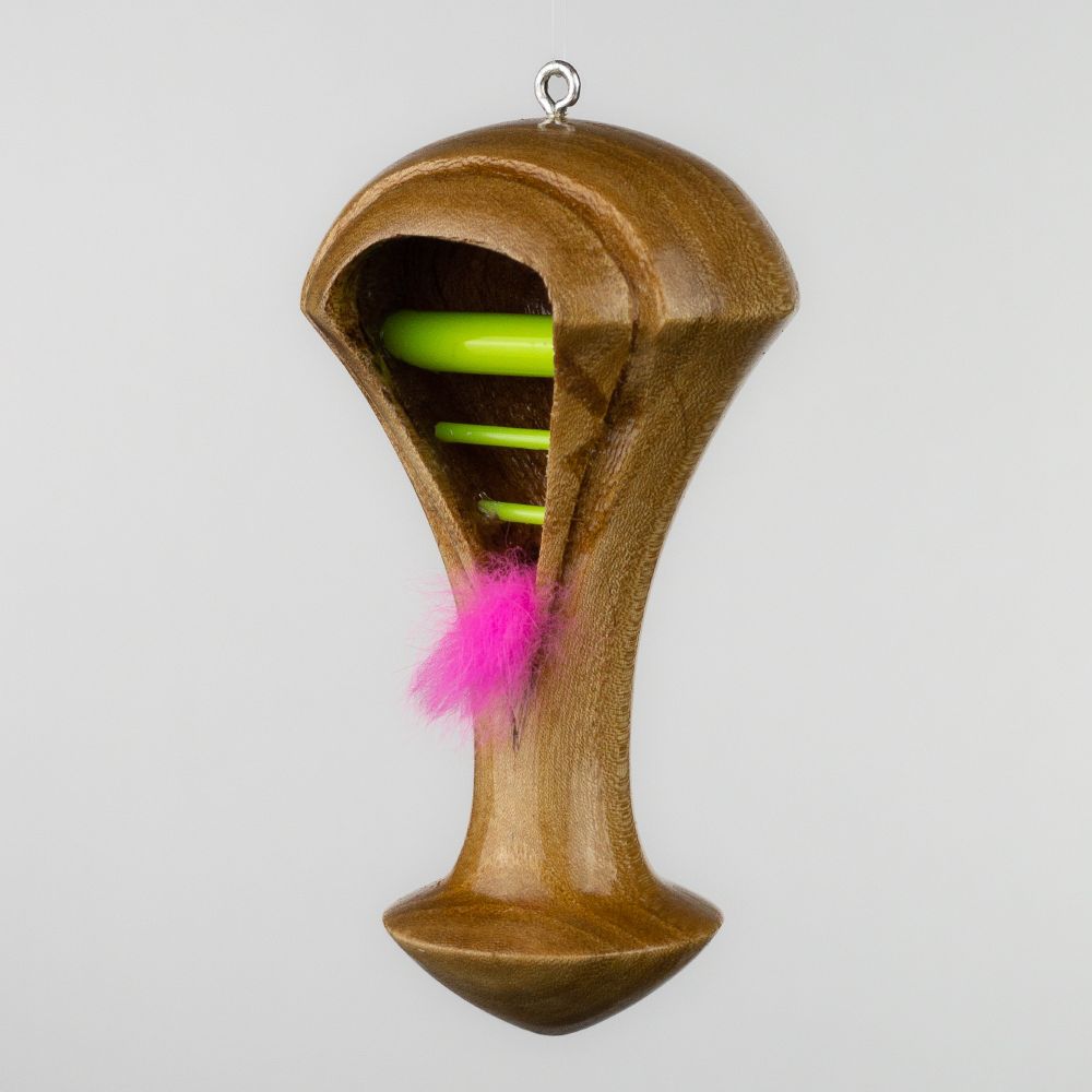 a small little sculpture from christian.ryan
TR8oh8, 2022
elm, glass, fur; 3.5" x 1.75" x 1.75"