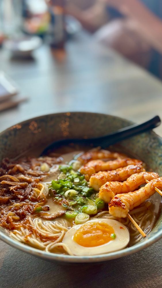 Ramen with shrimp based broth