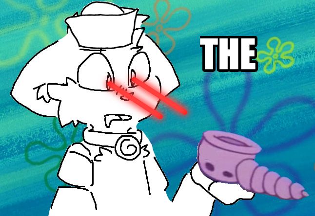 Oatmeal edited to hold the Conch Signal and use Sulfur Vision (laser eyes) on it, replicating the Barnacle Boy "THE" meme.
They are wearing Barnacle Boy's sailor hat.
The background has been changed to the Spongebob 'flower clouds' sky.