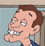 Family Guy character Nigel Pinchley. He has massive protruding teeth and chin-balls