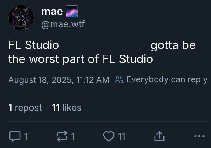 An edited version of the post, omitting "Plugin Manager", making the post now read "FL Studio gotta be the worst part of FL Studio"