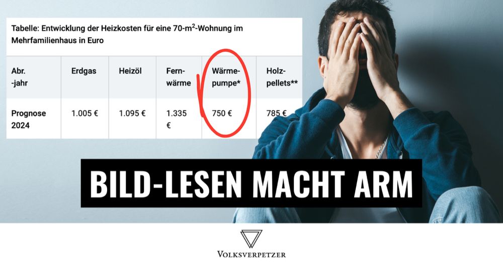 BILD Lesen macht arm - Wärmepumpe wird am günstigsten