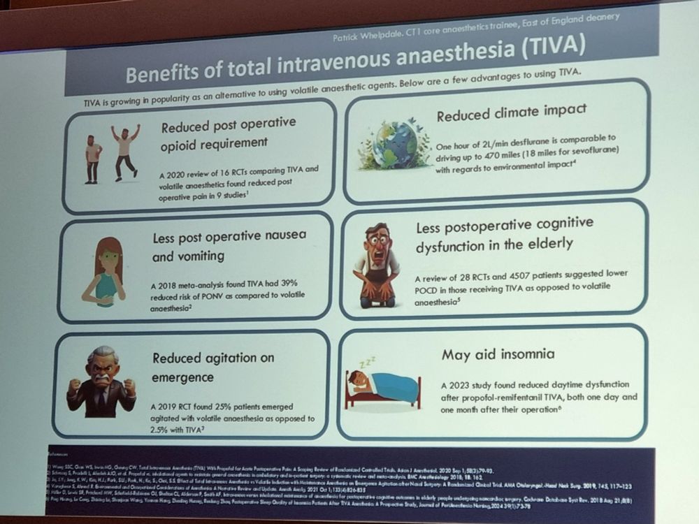 Benefits of total intravenous anaesthesia (TIVA).