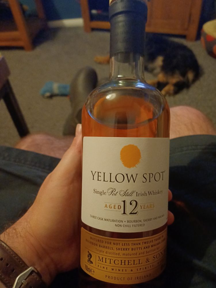 A bottle of Yellow Spot whiskey 