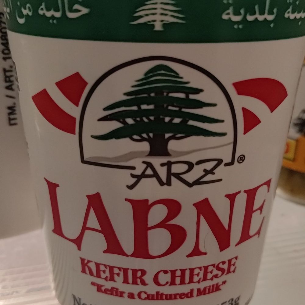A labne kefir cheese tub zoomed in on the label "ARZ Labne"