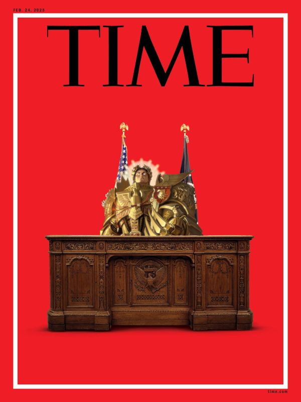 An image of a Time Magazine cover I photoshopped badly of the Emperor of Mankind, from Warhammer 40k, sitting behind the resolute desk. This is my version of the one going around with Elon Musk. 