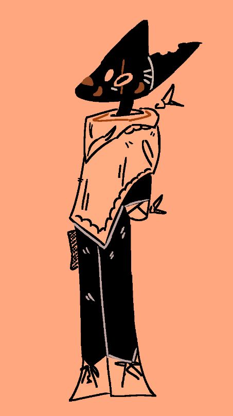 this image depicts robin from lookouts in a ragtime esque art style, anthro all black wolf with a ragged ear and a scar over their eye. they are also missing their left arm, as its bandaged right above his elbow. they have a holster on their right side, and are wearing a white ragged poncho and a similarly colored bandana.