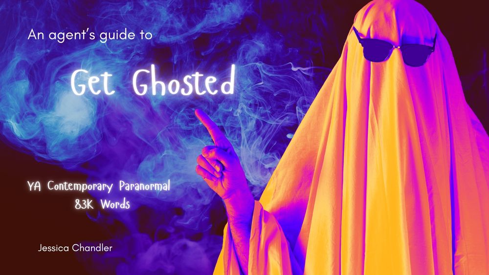 Neon picture for an agent’s guide to Get Ghosted. Features a picture of a kid wearing a sheet with sunglasses over it and pointing to the titled Get Ghosted

