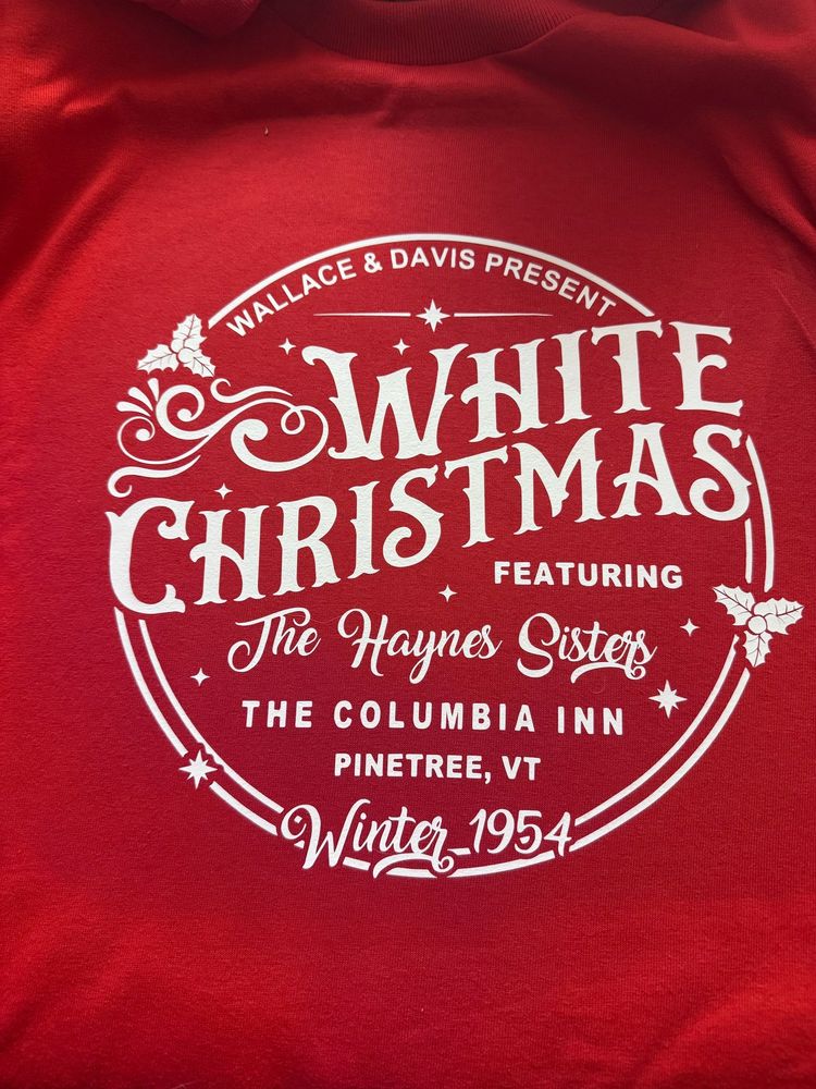 white christmas featuring the haynes sisters at the columbia inn christmas shirt