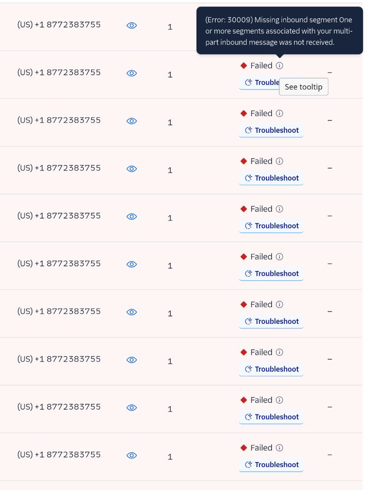 like twenty failed messages from sodi's number