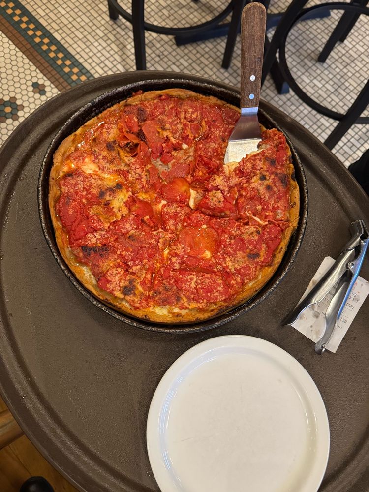 Deep dish pizza from Lou Malnati’s