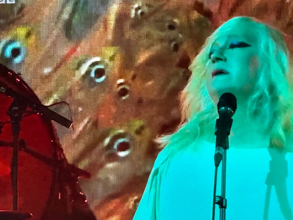 Shots of set by #Anohni and the Johnsons at #Glastonbury. 