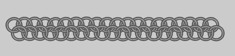 digital art of two rows of chain maile links.